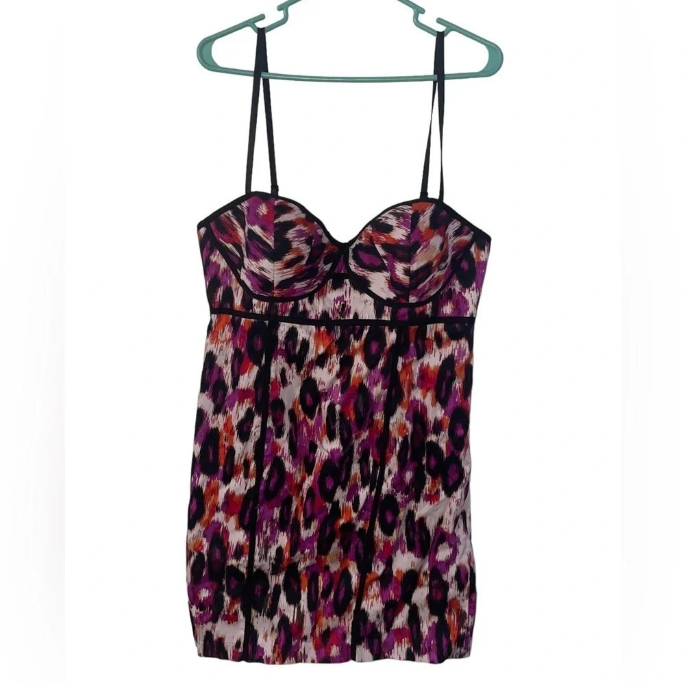 Sofia Vergara Casual Bodycon Dress Women's Size 14 Leo Pink Corset